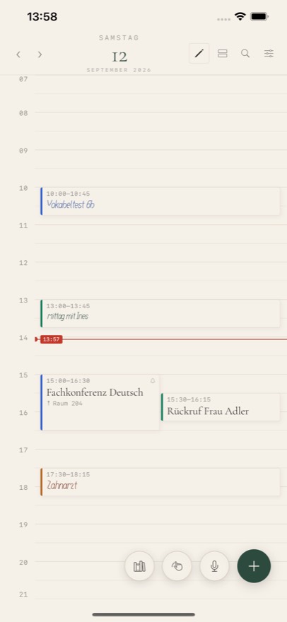Tagesansicht auf dem iPhone.